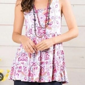 Matilda Jane Pink and White Floral Blouse Size Medium